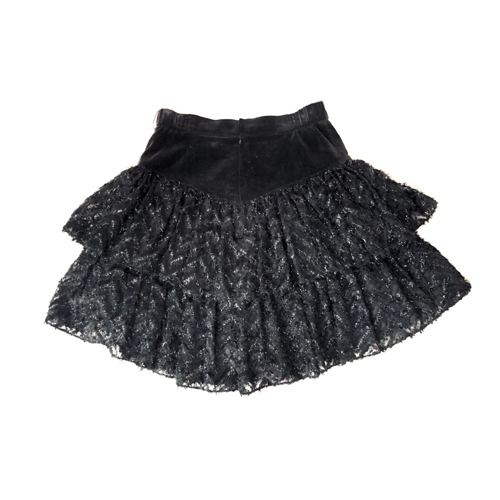 80’s Japanese Velvet Ruffled Mini - Picture 2 of 8